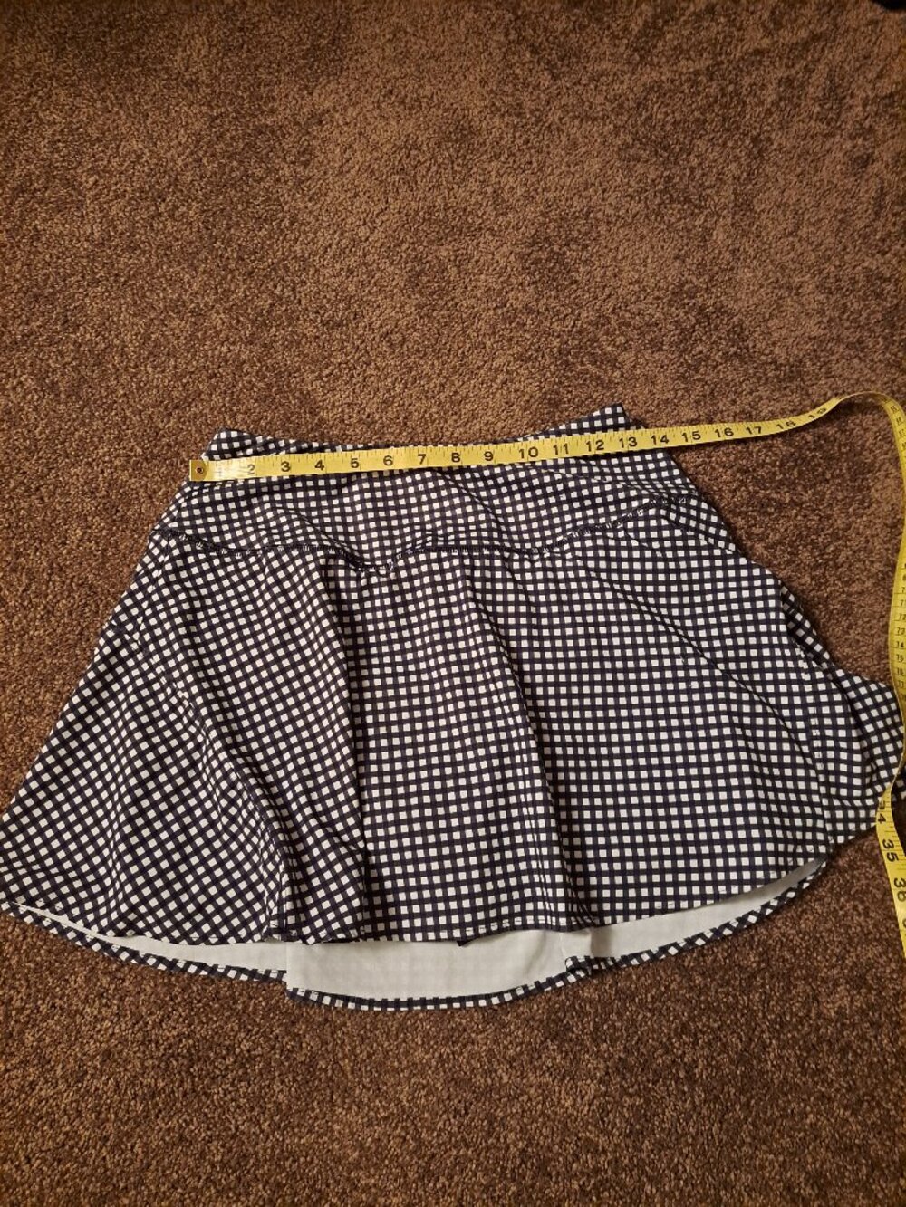 Avia Women's Court Skort, with Built-In Shorts. Checkered/Black Soot Gingham - Picture 8 of 9